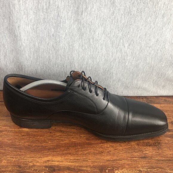 Magnanni Men’s Federico Oxford Dress Shoe Sz 11.5 Black Leather Cap Toe GUC - Picture 7 of 11